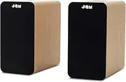 JAM Bluetooth Bookshelf Speakers - Compact, Mains Powered Dual Speaker System, Aux-in Function, Wireless Turntable Speakers, 4" Driver, High Definition Amplifiers, Richer Bass, Finer Acoustics - Wood