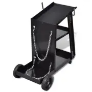 Heavy Duty Welding Cart Trolley With 3 Shelves Workshop Tools Organiser Black