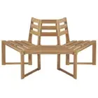 Wooden Hexagonal Outdoor Half Wrap Around Tree Garden Park Bench Chair Seat