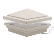 4" Sq. Haven Low Voltage LED Lighted Post Cap - Khaki