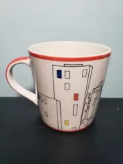 Hues N Brews Color Coordinates City Skyline Coffee/Tea Mug/Cup Red Trim
