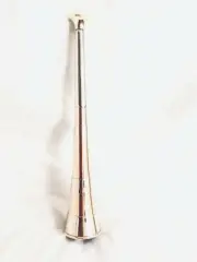 FOX HUNTING HORN MADE OF RED COPPER WITH WHITE COPPER COLLARS & BRASS MOUTHPIECE