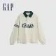 【GAP】男童裝 Logo純棉長袖POLO衫-淺米色(786576)