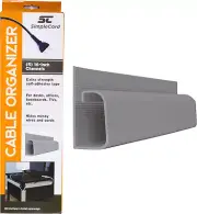 J Channel Desk Cable Organizer by – 5 Grey Raceway Channels - Gray Cord Cover Ma