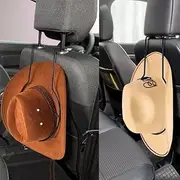2 Pcs Car Hat Holder,Cowboy Hat Rack for Car Truck RV,Metal Car Hat Hanger,Hard Hat Holder for Truck Seat Car Keep Hat Shape