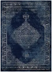 Old World Cucuteni Vintage Distressed Navy Rug