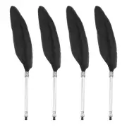 4 Pcs Feather Ballpoint Pen Vintage Quill Ballpoint Pen, Black