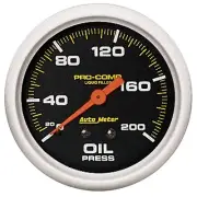 Auto Meter 5422 Pro-Comp Oil Pressure Gauge 2 5/8" Full Sweep Liquid Filled