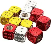 HEALEEP 12pcs Dice Valve Stem Caps for Trucks Cars Motorcycles Durable Design Thread for Easy Installation Upgrade Your Vehicle Look
