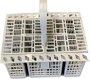 QUAILITAS Spare Dishwasher Cutlery Basket [120 x 195 x 160 mm] – Adjustable Freestanding Cutlery Basket with Handle & Lid for Ariston Hotpoint, Whirlpool, Bosch, Neff – Kitchen Appliances