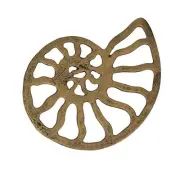 Elegant Cast Iron Nautilus Shell Trivet – Distressed Metallic Gold Finish,