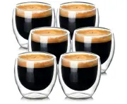 Creano set of 6 double-walled espresso cups Floating thermos effect coffee cups espresso cups