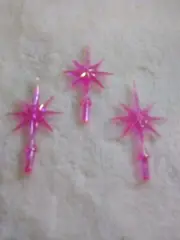 3 Pack Pink Aurora Snowflake Stars For Ceramic Christmas Tree. Toppers