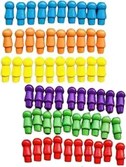 Hellery 60Pcs Wooden Checkers Pieces Chess Pieces Playing Educational Strategy Game