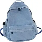 [BESTYASH] Denim Backpack for Girls Aesthetic School Bag Roomy Space for Daily Use (light Blue) Random Color