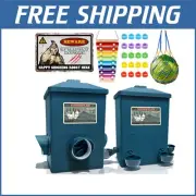 No Waste Chicken Feeder and Waterer Set - Effortless Refilling, Indoor/Outdoor