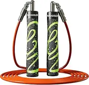 Mogold Weighted Jump Ropes Easy in Interchangeable-Adjustable Weights 360 Degree Spin - Length Adjustable,Ergonomics Grip Skipping Rope for Fitness Weight Loss & More