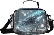 Surreal Whale City Insulated Lunch Box for Women Men - Ideal for Work, Picnics - Includes Adjustable Shoulder Strap