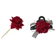 Flower Hair Claw Rose Hair Rose Hair Claw Clip For Women Hair Chopsticks