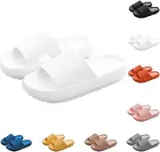 Jfxgjuv Little Foliage Slides for Women, Foggs Japan Slippers Cozi Slides Original Super Soft Home Slippers Non-Slip for Women Men (White,10.5-11 Women/9-10 Men)
