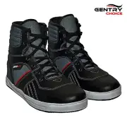 RIDERACT® Mens Motorcycle Leather Boots Riding Sneakers Motorbike Shoes Tango