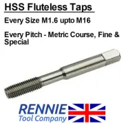 Wiseman HSS Fluteless Hand/Machine Taps. Metric course/Fine/Standard Pitch