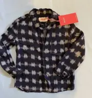 $144 NWT Maan Belgium Kids 3 3T Shirt Top Black Gray Rayon Hipster Plaid Dress
