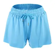 1Pcs Women Flowy Running Shorts Blue Size M