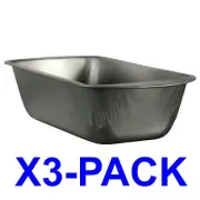3-PACK Tin Bread Loaf Bake Pan 8.5x4.5x2.5 Inches, Silver | Ships Fast