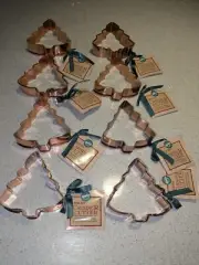 NEW-Set of 8 Vintage 4" x 4" Wilton Christmas Tree Copper Cutters