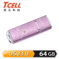 在飛比找Yahoo奇摩購物中心優惠-TCELL 冠元-USB3.0 64GB 絢麗粉彩隨身碟-薰