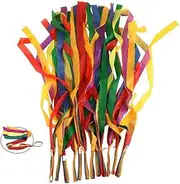 ORZIZRO Rainbow Dance Ribbons, 12PCS Rhythm Ribbon Streamers for Kids Children Adults - Bright & Multi-Colored