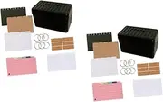 SHINEOFI 2pcs Index Cards Set Card Storage Box with Lined Notepads Plastic Case for Teachers Office Study