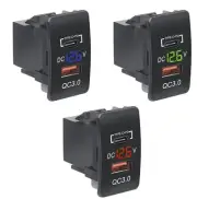 Dual Port Type-C USB 3 Car Charger Voltmeter For Toyota Land Cruiser Hilux Hiace