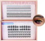 Mlen Diary Eyelash Extensions, 260 Pieces, C Curl Individual Eyelashes, DIY Eyelash Extension Cluster Eyelashes, Cat Eye Eyelashes, Natural Look Artificial Eyelashes