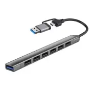 7 Ports USB Type C HUB Expander Splitter Type C Docking Multiport Adapter