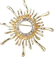 [WRITWAA] 1 x Sunflower Brooch Pin with Sunflower Stylish Brooch Sun Lapel Pin Retro Vintage Brooches for Clothing Fashionable Brooch Clothing Decoration Alloy Golden, 4.2x4.2cm, Metal, No gemstone