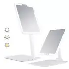 Rechargeable Travel Makeup Mirror with Lights and Magnification 10X, Foldable