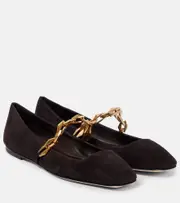 [Jimmy Choo] Jimmy Choo Diamond Tilda suede Mary Jane flats AU 8 brown