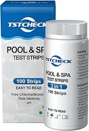 Test Strips for Pool Water - Pool Water Ph Test 100x - Hot Tub Testers, Quick & Accurate Spa Testing Supplies for Ph Chlorine Hardness Salt Copper