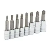 Steelman 8 Pc 1/4 in. 3/8 in. Drive Tamper Resistant Star Bit Socket Set 55506
