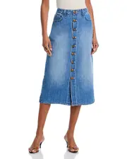 L'Agence Kathleen Button Front Midi Skirt 31