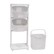 YIYIBYUS Laundry Basket Bathroom Multi-layer Clothes Storage Basket with Wheels