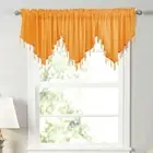 Solid Color Sheer Curtain Embroidered Short Curtain Home Decor