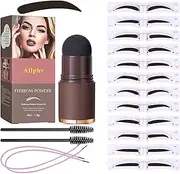 Eyebrow Stamp Stencil Kit - 5# Powder Makeup With 12 Reusable Stencils, Long Lasting Waterproof for Perfect Brow