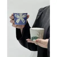 在飛比找ETMall東森購物網優惠-日式復古陶瓷拉花咖啡杯ins風手繪花卉拿鐵杯卡布奇諾早餐牛奶