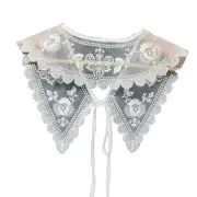 False Collar Lace-up Detachable Embroidery Decorative Neckline Lace-up