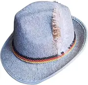 [Tadill] Fedora Hat for Men Jazz Hat Short Brim Hat Trilby Panama Hat Curled Brim Cap Derby Bowler Hat for Outdoor Events Beach German, Light Gray