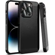 For iPhone 15 14 Plus Pro Max Pro Fine Mesh Cooling Phone Case - Black