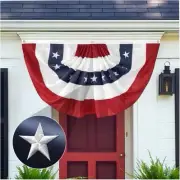 2x4 Ft American Pleated Fan Flag USA Bunting 4th of July Flags Decor Outside